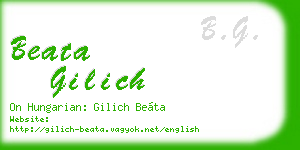 beata gilich business card